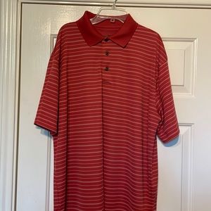 Grand Slam red striped golf shirt Looks new!Large 100% polyester. *FINAL PRICE*